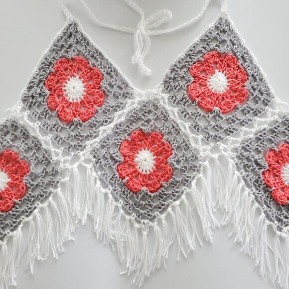 Handmade crochet granny square boho top. - Picture 5 of 5